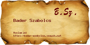 Bader Szabolcs névjegykártya