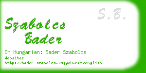 szabolcs bader business card